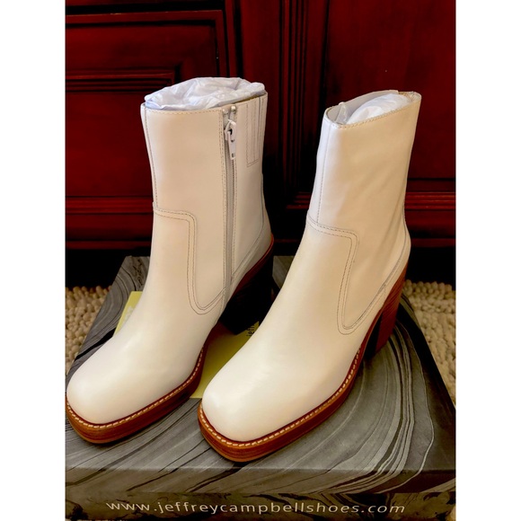 65% OFF JEFFREY CAMPBELL WHITE LEATHER MAXEM BOOT NO OFFERS - Picture 4 of 10